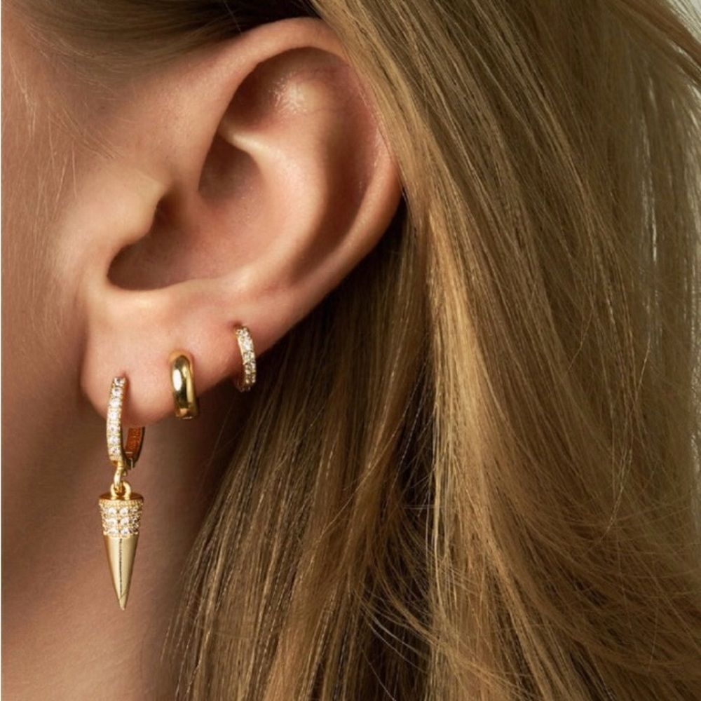 Stackable hoop earrings N661 - Picture 2 of 7